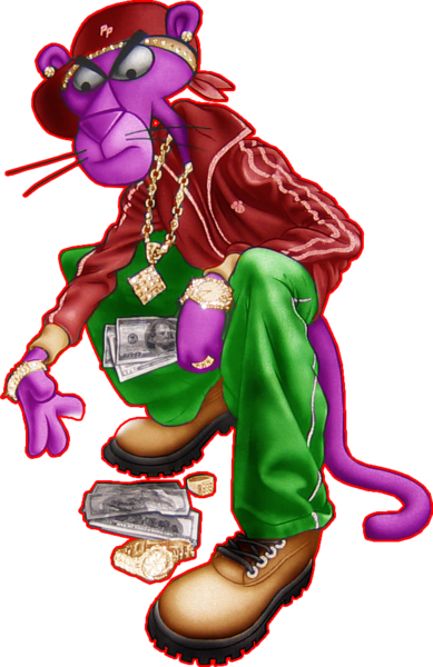 Pink Panther Gangsta - Gangster Cartoon Pink Panther (389x600)