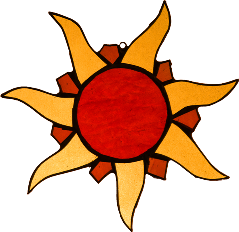 Stained Glass Abstract - Stained Glass Sun Png (500x492)