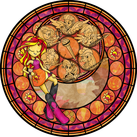 Stained Glass Rainbow Rocks By Akili-amethyst - Mlp Rainbow Rocks Sunset Shimmer (480x480)