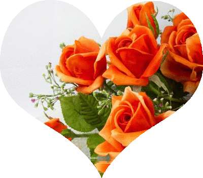 Gif- Сердечки - Feliz Cumpleaños Con Rosas Naranjas (400x351)