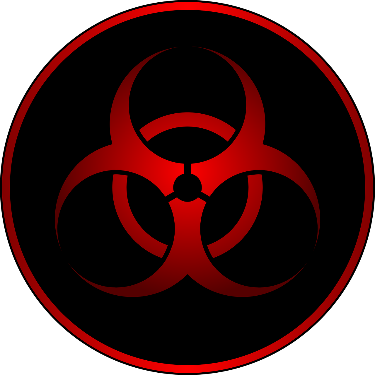 Biohazard Symbol Clipart Red - Biohazard Symbol (1280x1280)
