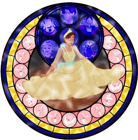 Childhood Animated Movie Heroines Wallpaper Titled - Kingdom Hearts Stained Glass (500x496)