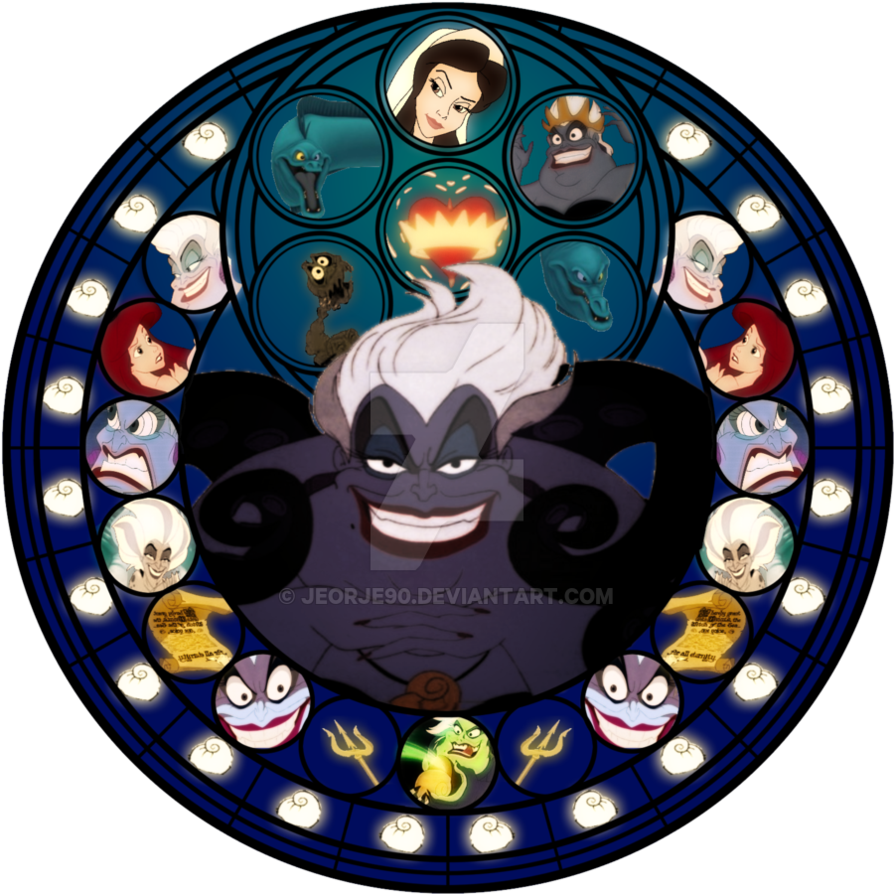 Ursula Stained Glass By Jeorje90 - Ursula Little Mermaid (894x894)
