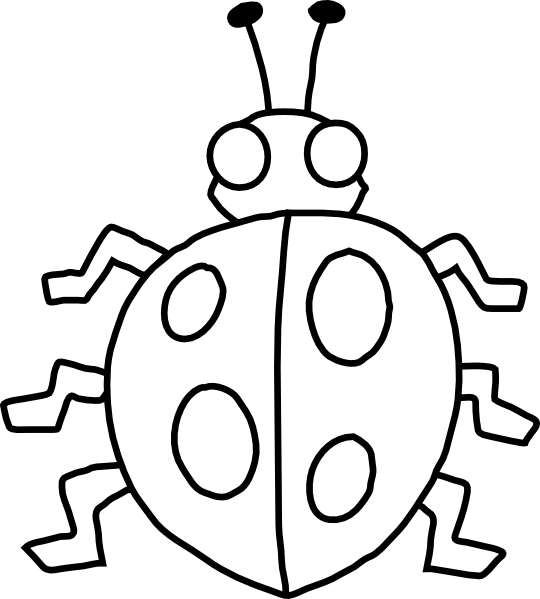 Bugs - Outline Of A Ladybird (540x599)