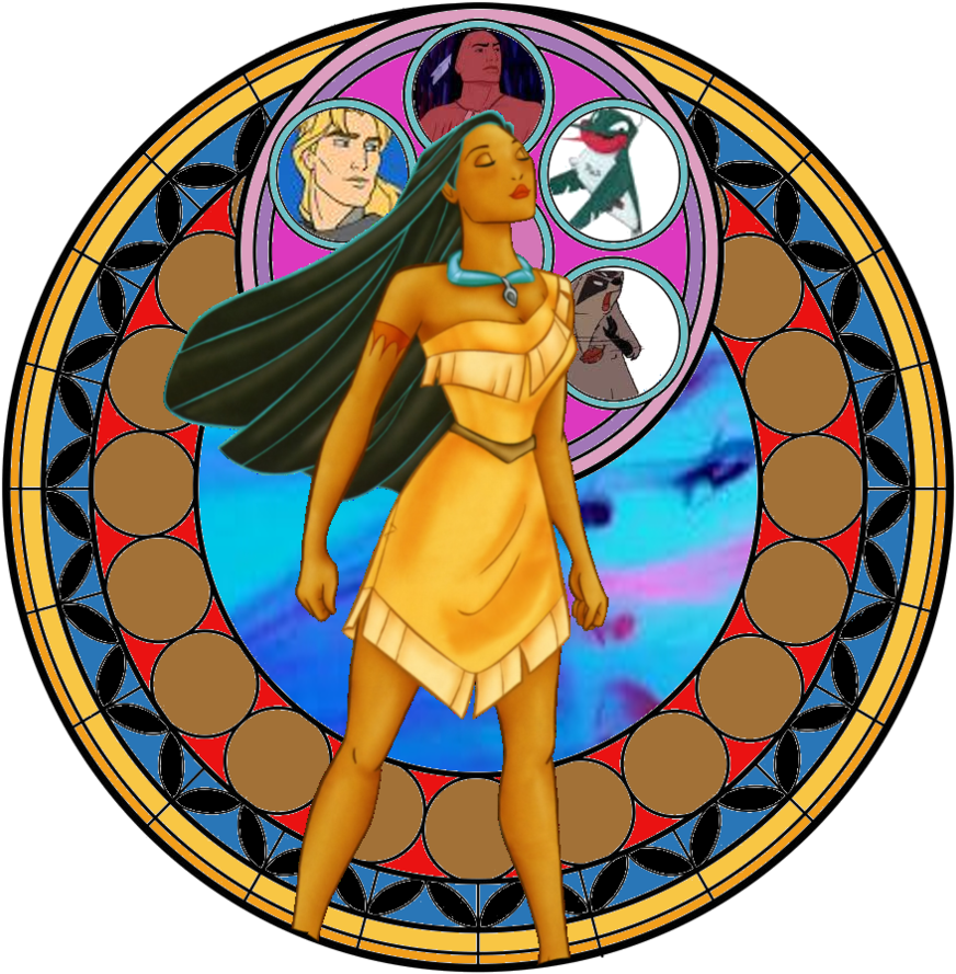 Pocahontas Stain Glass By Fangtasia69 - Grand Lodge Of California (894x894)