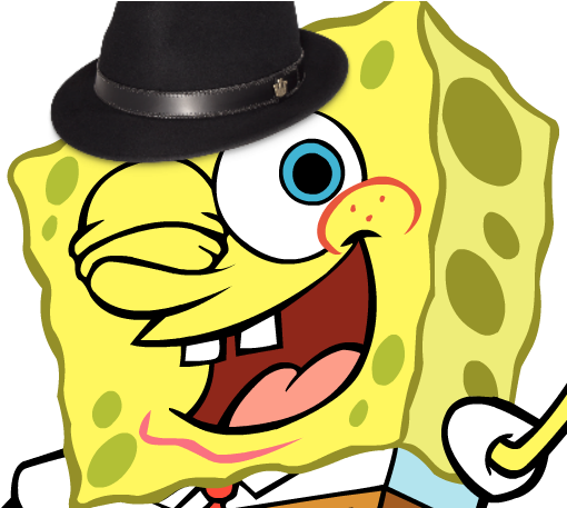 Spongebob Fedora 2 - Thumbs Up Cartoon Character (617x456)