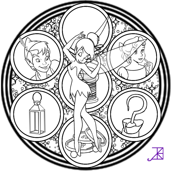 Tinkerbell Stained Glass Line Art By Akili Amethyst - Stained Glass Princesses Coloring Pages (1920x1920)