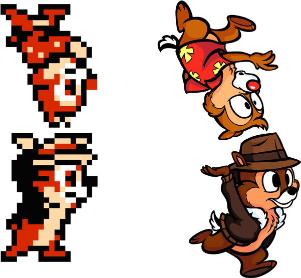 Chip And Dale Comparison ] - Chip N Dale Rescue Rangers Remastered (640x594)