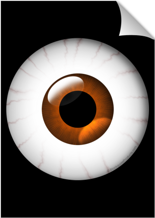 Large Brown Blood Shot Eye Poster Print - Circle (674x516)