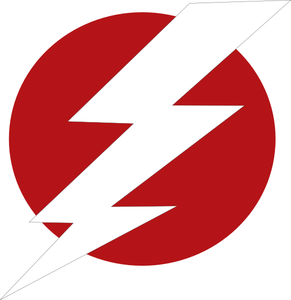Red Lighting Blot Encirled Clip Art At Clipartner - Red Lightning Bolt Logo (576x595)
