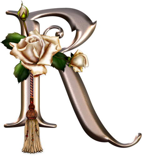 Alfabeto Rosa Con Rosas - Alfabeto Rosa Con Rosas (454x500)