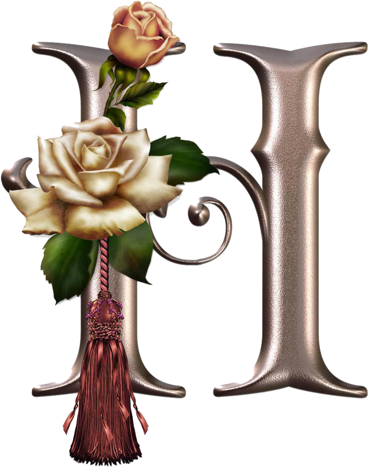 Alfabeto Con Rosas - H Alphabet In Rose (752x960)