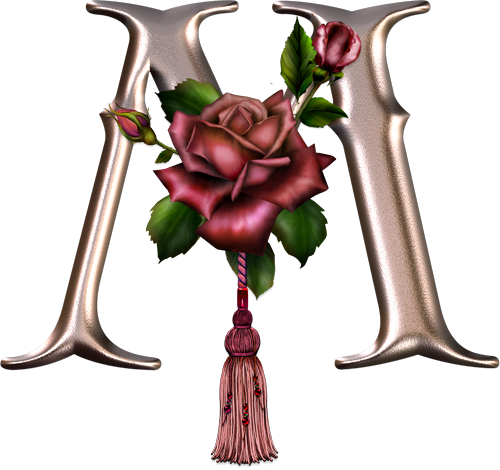 Alfabeto Rosa Con Rosas - Jm Alphabet (500x470)