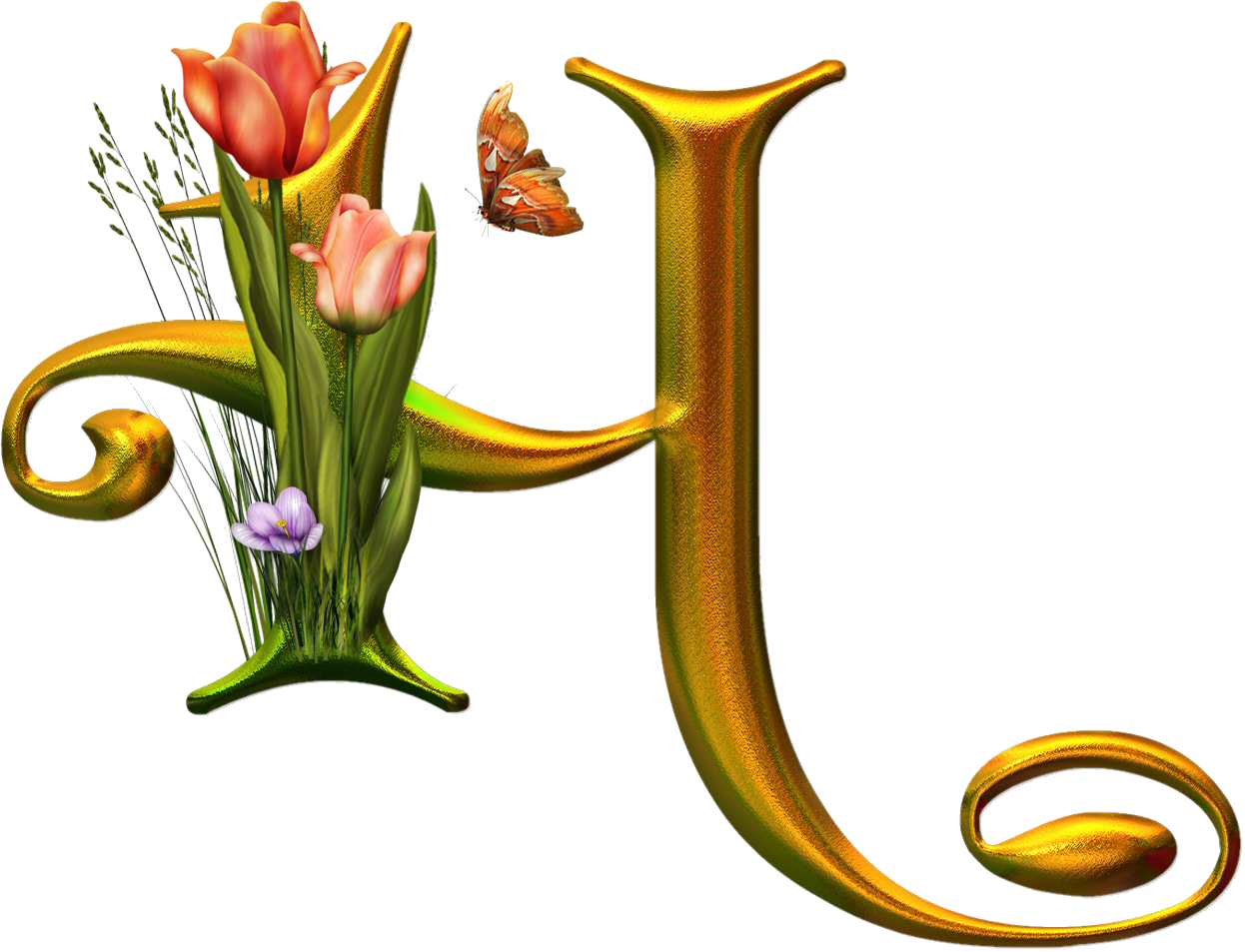 Bello Alfabeto Con Flores Y Mariposas - Alphabet (1246x953)