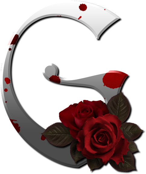 Abecedario, Rosas, Iniciales, Gótico - Letra G Con Rosas (500x596)