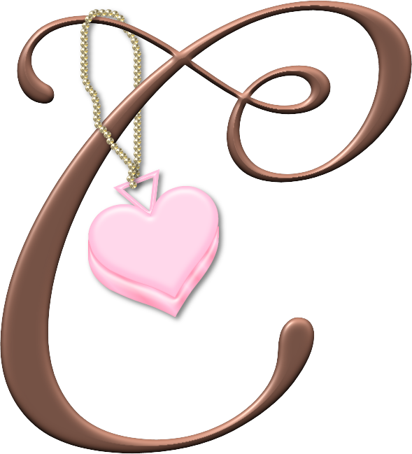 Alfabeto Decorativo Coração Rosa Png - Letra C Rosa Png (589x649)