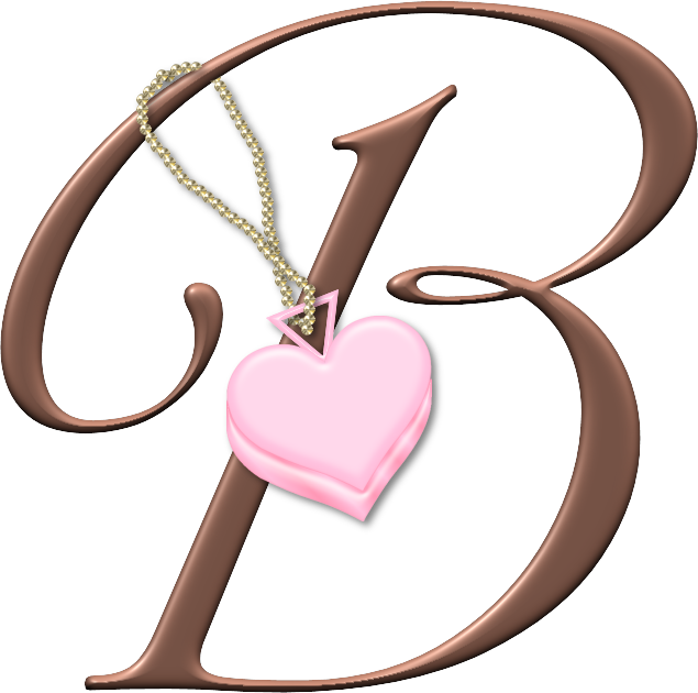Alfabeto Decorativo Coração Rosa Png - Letra B Com Coraçao (635x630)