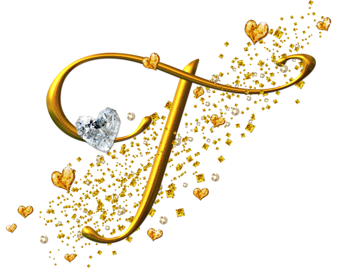 Alfabeto Dorado Con Corazones Png - Imagenes De Corazones Con La Letra T (1165x919)