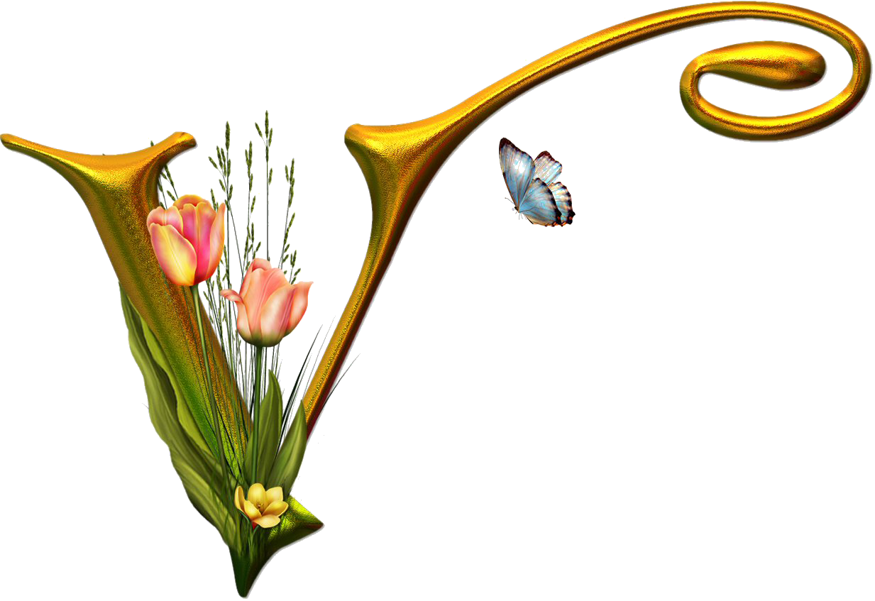 Bello Alfabeto Con Flores Y Mariposas - Letras (1233x847)