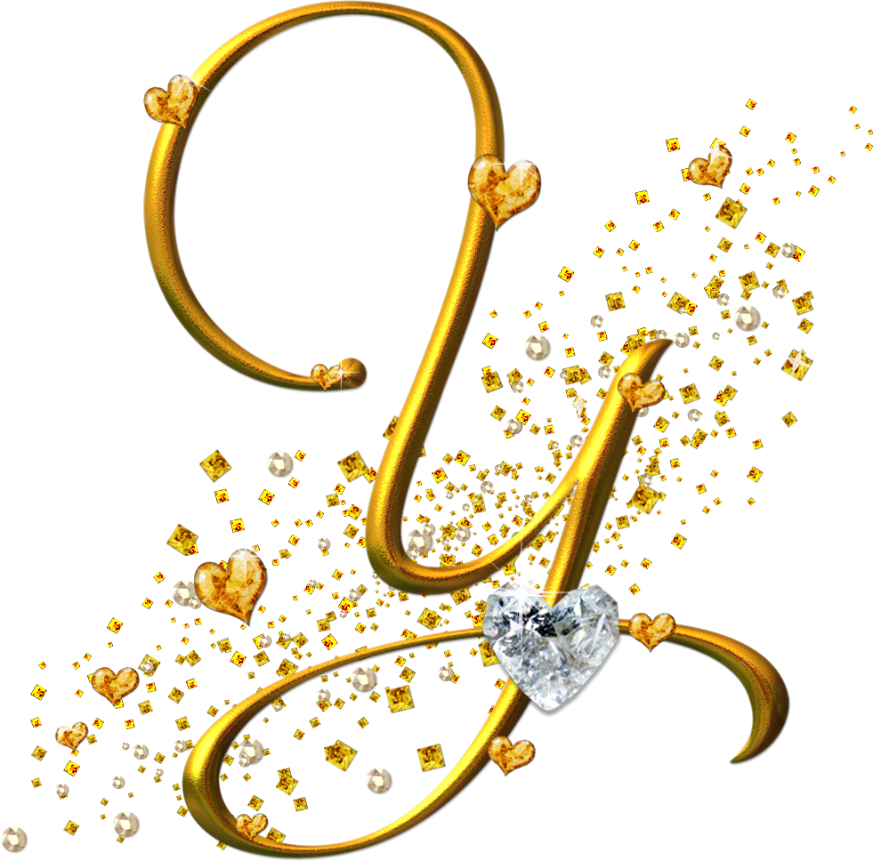 Alfabeto Dorado Con Corazones Png - Alfabeto Dorado Con Corazones (981x968)