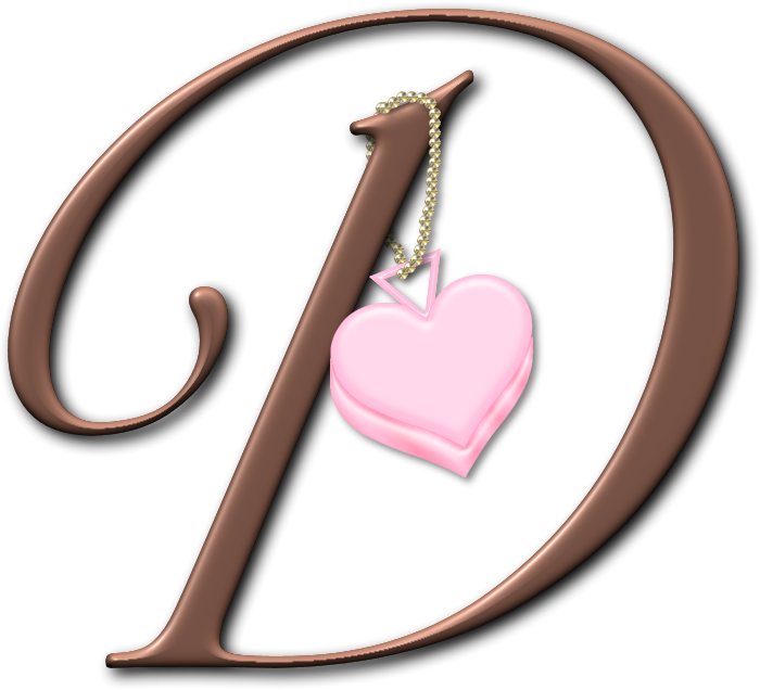 Alfabeto Decorativo Coração Rosa Png - Png D (700x636)