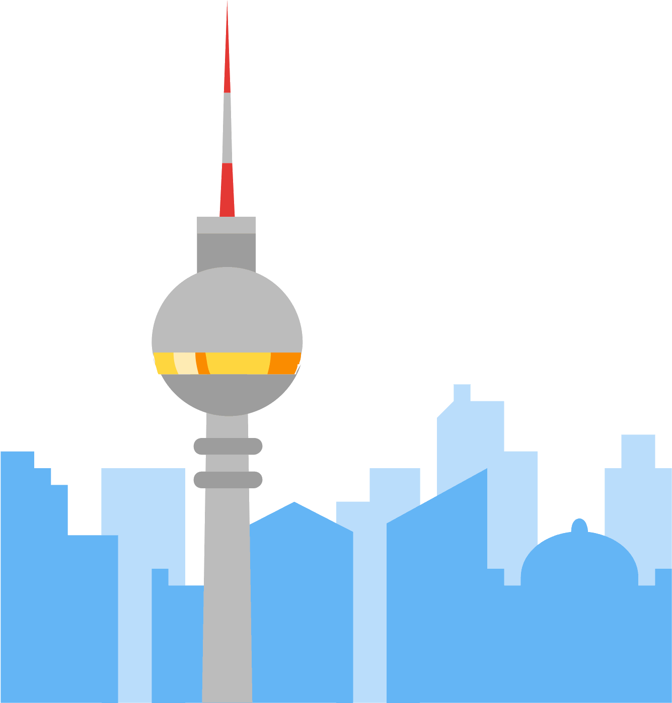 Berlin Tv Tower Icon - Berlin Television Tower Cartoon (1600x1600)
