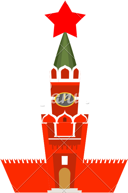 Moscow Kremlin Cartoon Style Isolated - Red Square (800x800)