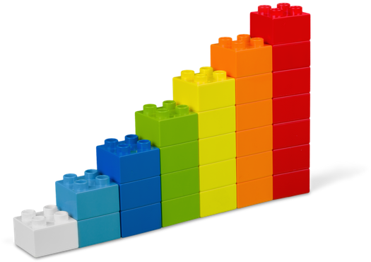 Tower Of Colorful Blocks - Brick (550x405)