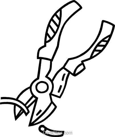 Wire Cutters Royalty Free Vector Clip Art Illustration - Wire Stripper Clip Art (405x480)
