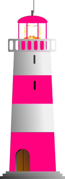 Lighthouse Clipart Pink - Black Striped Lighthouse Shower Curtain (216x595)