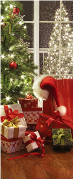Banner Steffen 75 X 180 Cm - Hell Beleuchteter Weihnachtsbaum Mit Losen Postkarte (350x350)