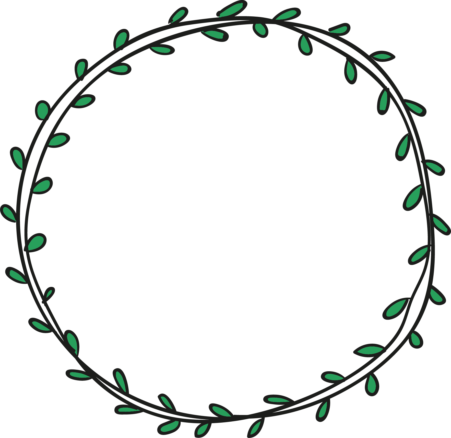 Scalable Vector Graphics - Circle Leaf Border Png.