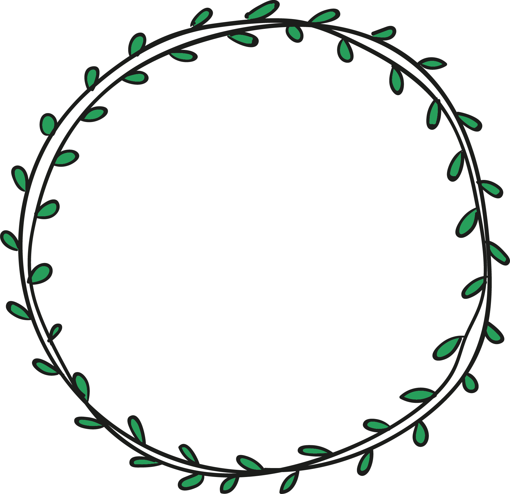 Scalable Vector Graphics - Circle Leaf Border Png (1766x1713)