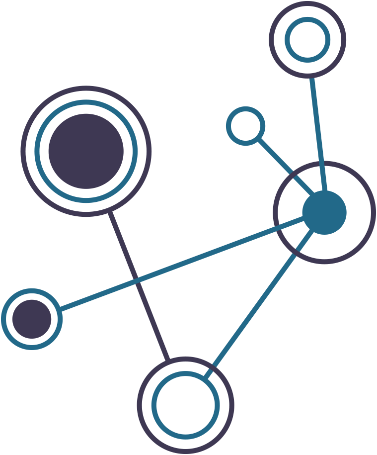 Circles Of Different Sizes Connected By Lines - Circle (759x915)