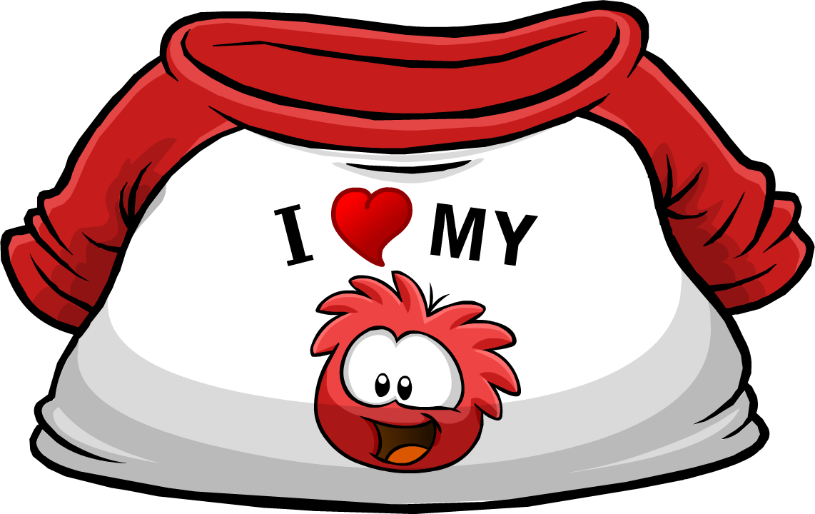 I Heart My Red Puffle T-shirt - Club Penguin I Love Pizza Shirt (1142x720)