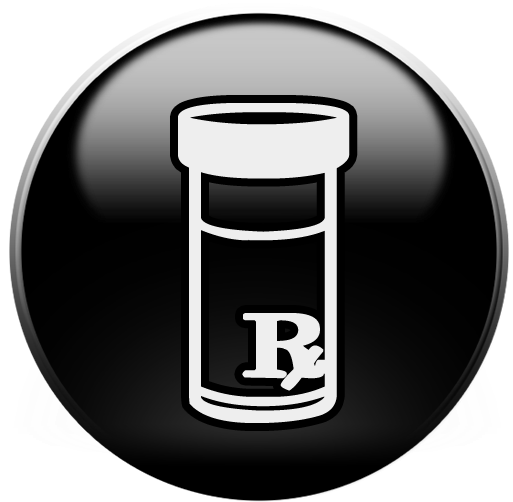 Rx Prescription Bottle Glossy Button Clipart Image - Medical Prescription (512x512)