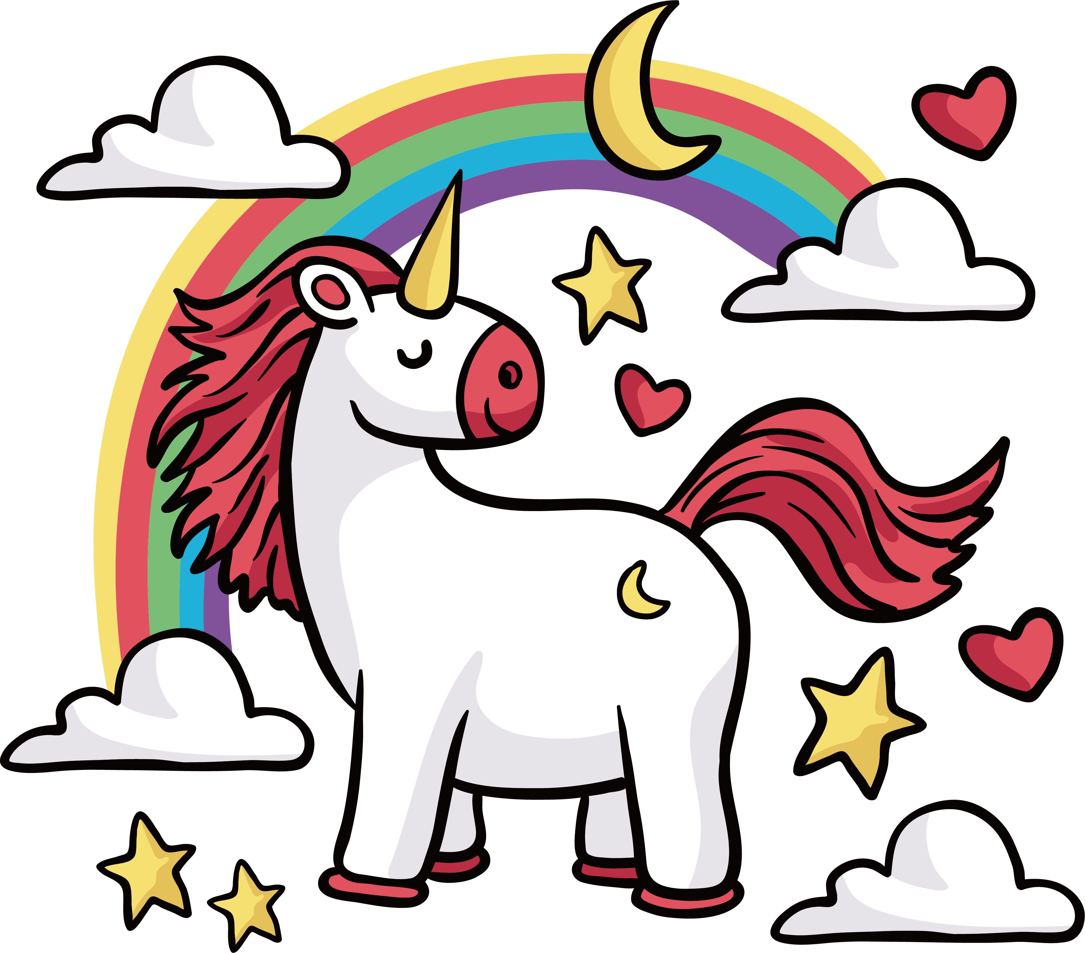 T-shirt Unicorn Horse Rainbow - Rainbow Cute Unicorn Tote Bag M186r (3609x3170)