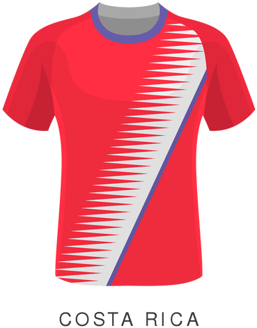 Costa Rica World Cup Football Shirt Cartoon Transparent - Kofda Png (512x512)