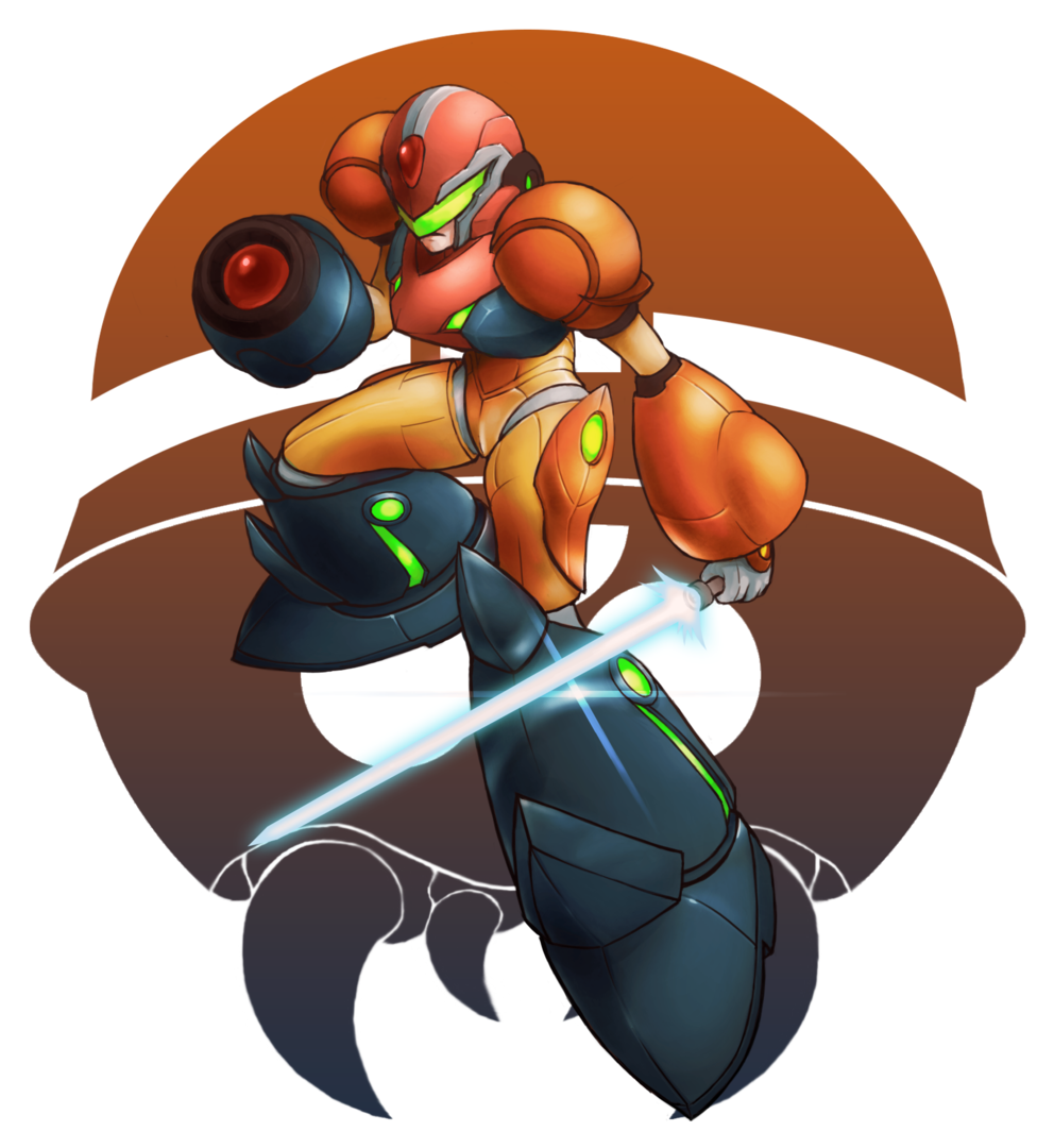 Megaman Samus By Exzriel - Samus And Mega Man Shirt (1024x1105)
