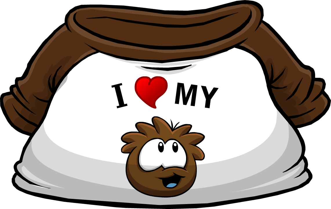 I Heart My Brown Puffle T-shirt - Club Penguin Brown Puffle (1142x720)