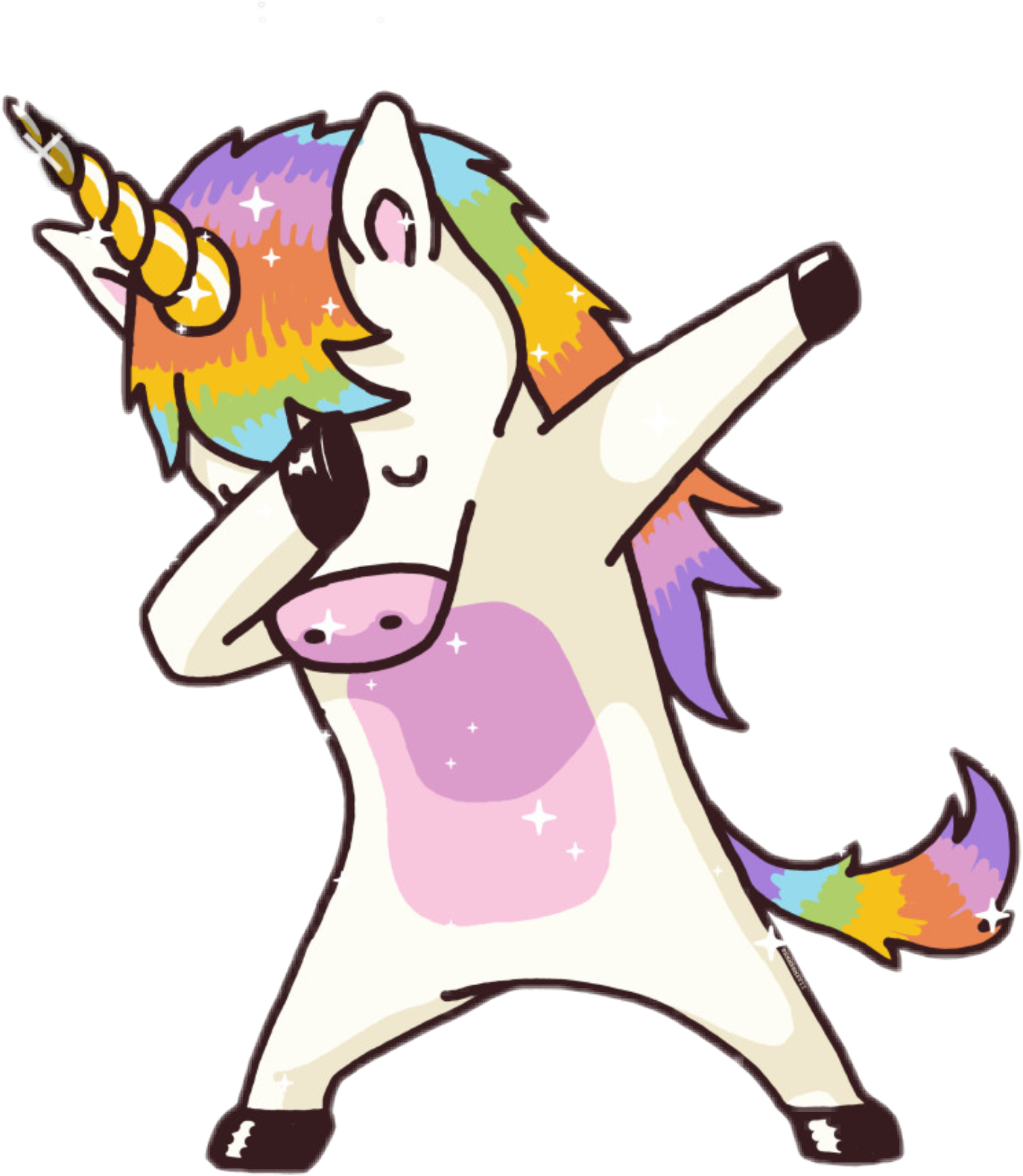 T-shirt Dab Dab Dance Magic Unicorn - Unicorn Dab (1373x1578)