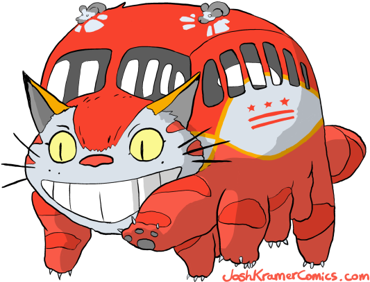 Red T Shirt Clipart - My Neighbor Totoro Cat Bus (540x419)