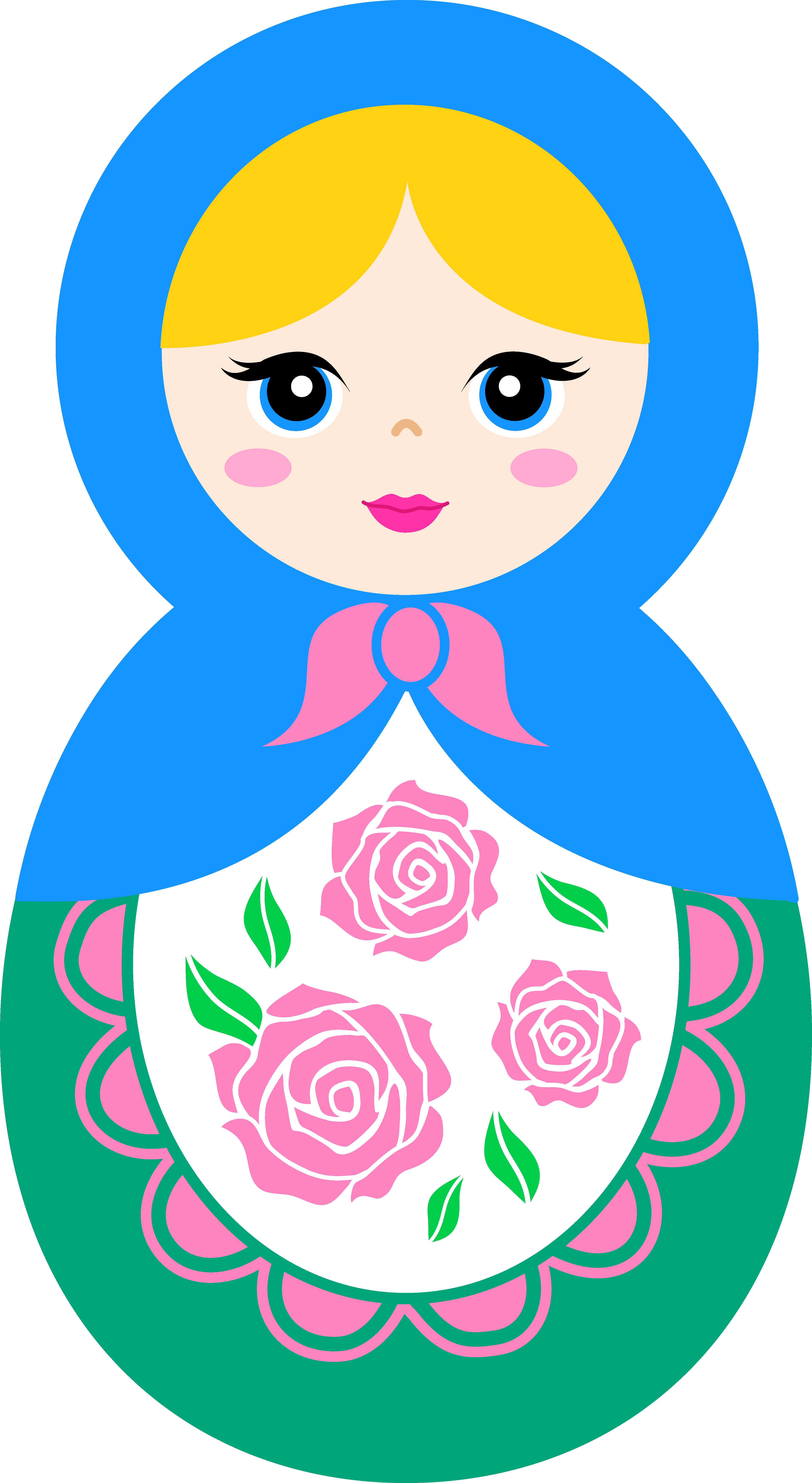 Babushka Doll Clipart - Matryoshka Dolls Clip Art (3863x7051)