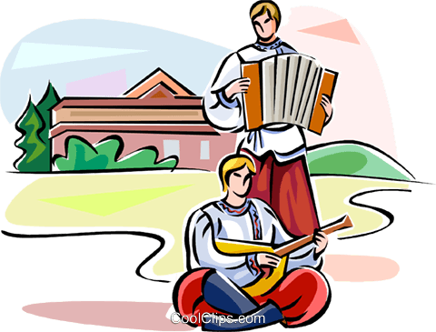 Russian National Costumes Royalty Free Vector Clip - Royalty-free (480x365)