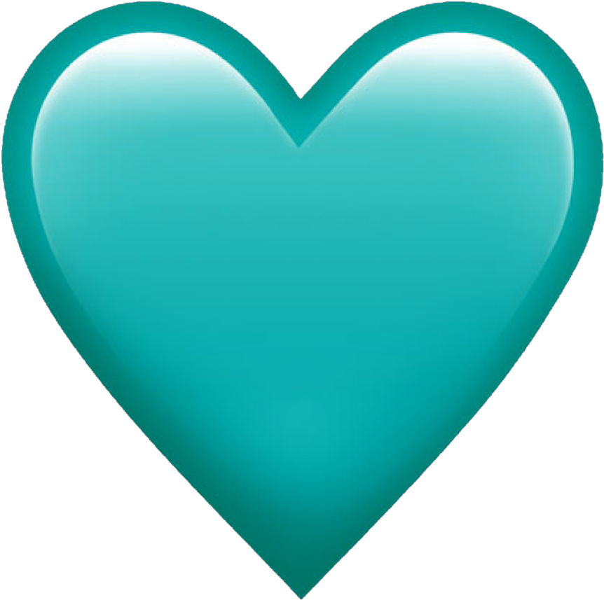 Mysticker Emoji Aqua Freetouse Heart Aquaheart Remixit - Heart (1024x1024)