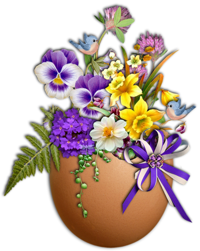 Pot Plant Clipart Springtime - Imikimi Happy Easter Frames (399x500)