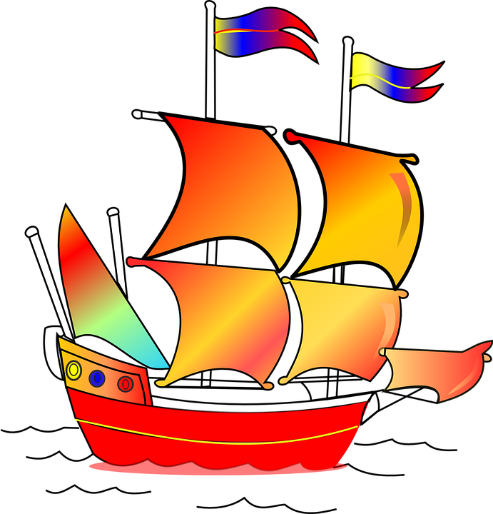 Sailing Ship Clipart Eye - Gambar Kapal Layar Kartun (691x720)