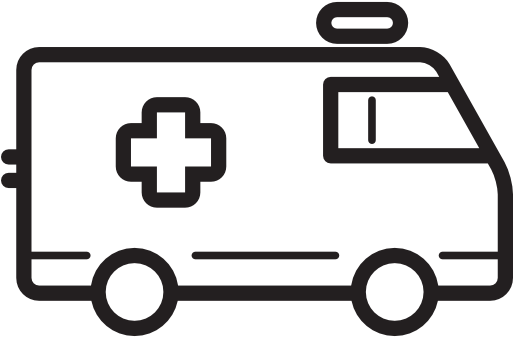 Ambulance Facing Right Free Icon - Hospital Stuff (512x512)