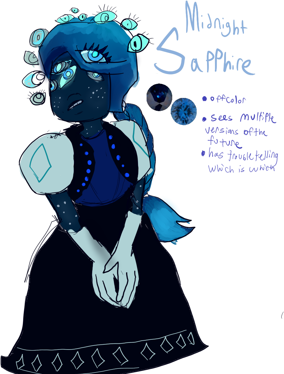 Midnight Sapphire - Oc Sapphire Steven Universe (1000x1250)
