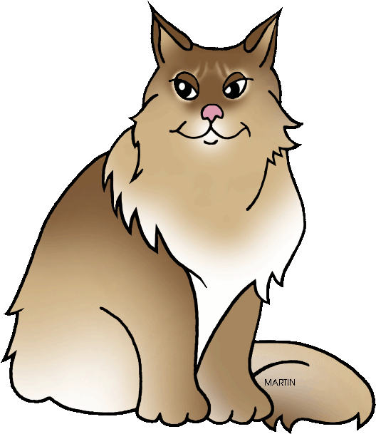 Free United States Clip Art By Phillip Martin, State - State Cat Of Maine (551x648)